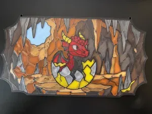 DRAGON HATCHLING SUNCATCHER - STAINED-GLASS - baby egg cute