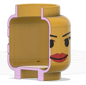 Minifigure Head pencil case with boy and girl faces XXL