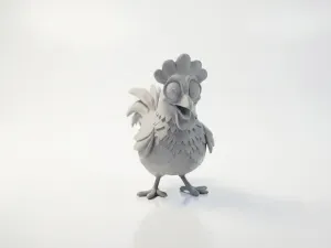 Chicken Figurine Animal Sculpture 3D Printable