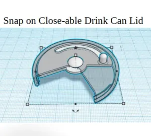 Snap on Closable Lid for 12 oz Can