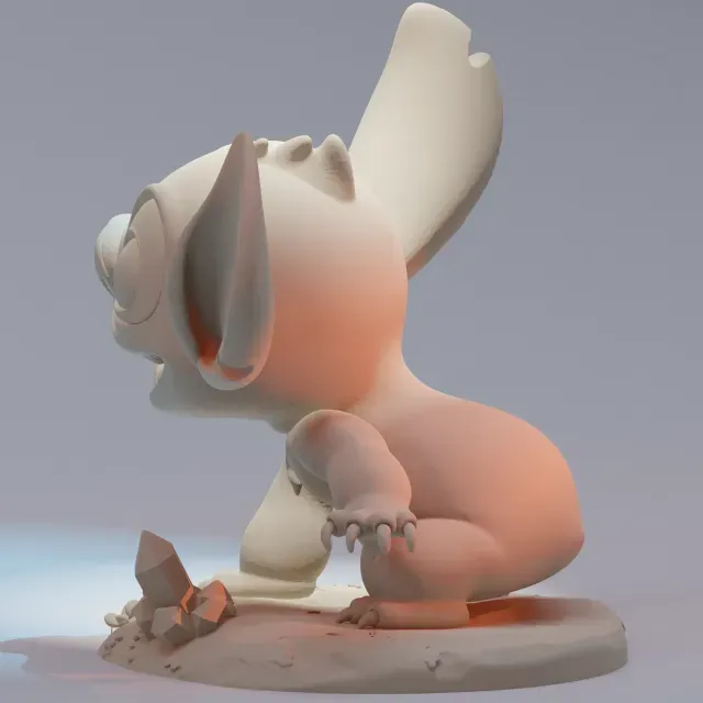Cute Stitch Chibi Figurine - High Detail 3D Print Model — Image 3 of 7