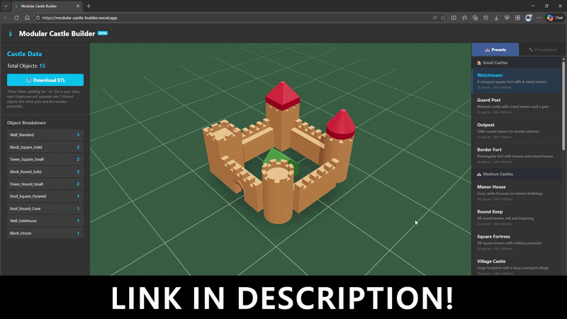 Modular Castle Builder | Create & 3D Print Your Own Castles!