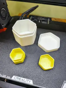 Set of containers of different sizes for small items