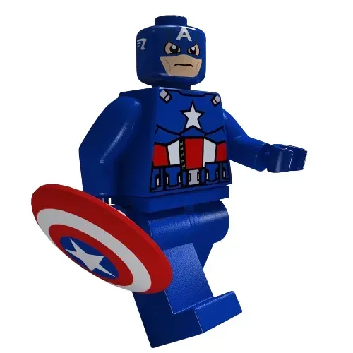 Captain America LEGO Minifigure 3D Model STL File — Фото 2 из 4