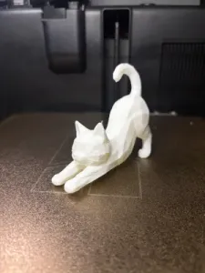 Low Poly Stretching Cat – Cute Cat Decor