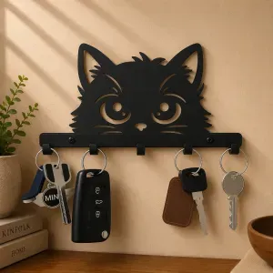 "Whiskered Guardian" Key Organizer