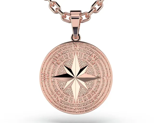 Printable jewelry pendant wind rose STL — Image 7 of 9
