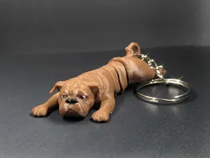 Articulated Bulldog Keychain & Toy Flexible Movable Figurine