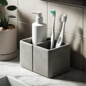 Modern Double Toothbrush Holder