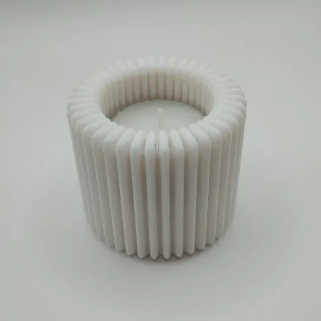 "Radiant Rib" - Ribbed LED Candle Holder | Tealight Holder — Image 3 of 6