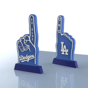 Los Angeles Dodgers Foam Finger Display, Sports Collection