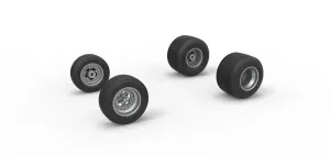 Wheel set of Dirt Sprint car Scale 1:25