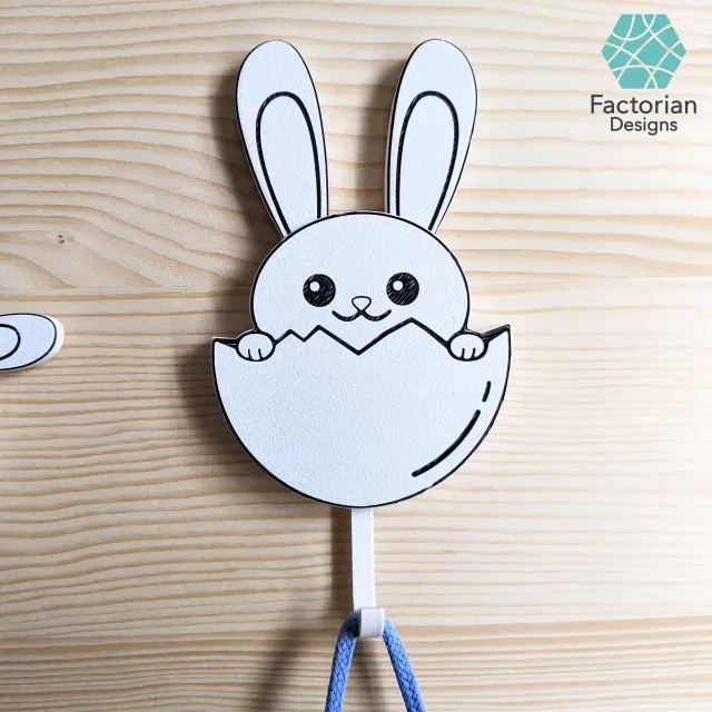 Key & Towel Holder - Wall Bunny - Funny and Cute Organizer — Image 7 of 9