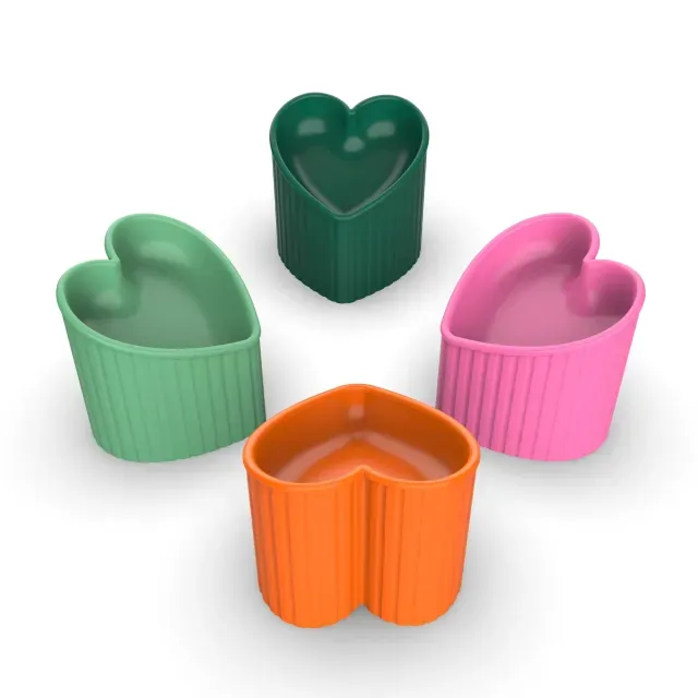 Heart Shaped Pet Bowl, Elevated Tilted, 3D Pet Decor Bowl — Фото 2 из 5