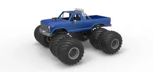Vintage Monster Truck with double wheels Scale 1:25