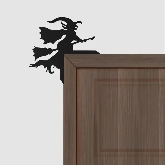 Halloween Door Corner Decor, Flying Witch Shaped — Фото 7 из 8
