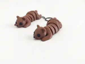 Cute Flexi Bear + Keychain