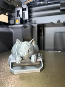 Sleeping Cat Planter & Key Organizer - Low Poly Decor
