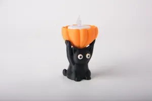 Cozy Little Black Cat LED Tealight Holder
