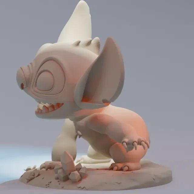 Cute Stitch Chibi Figurine - High Detail 3D Print Model — Image 4 of 7
