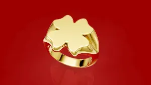 Flower Top Profile Signet Ring