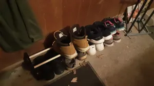 Shoe Rack with Dowel Rods