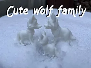 Cute wolf family