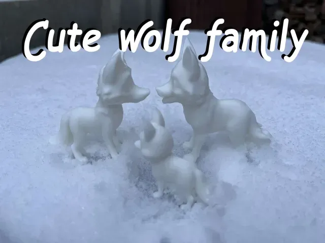 Cute wolf family