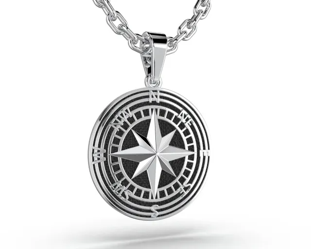 Printable jewelry pendant wind rose STL — Image 3 of 9