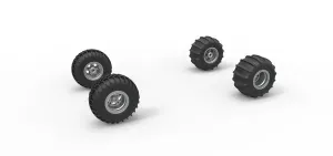 Wheel Set of Uphill Sand Racing Dragster V2 Scale 1:25
