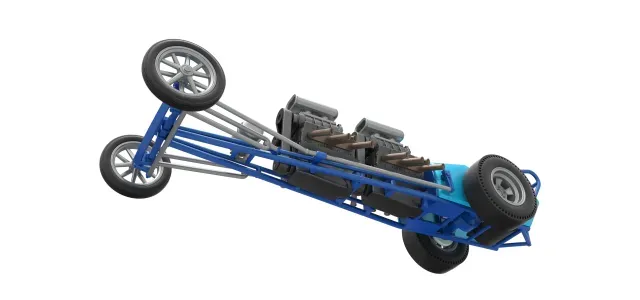 Front engine vintage dragster with 2 V8 Version 2 Scale 1:25 — Фото 2 из 9