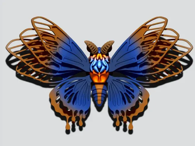 Aurora Winged Moth (stl/3mf files) — Image 4 of 9