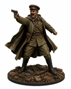 Soviet commissar in 32 mm and 1/35 for tabletop