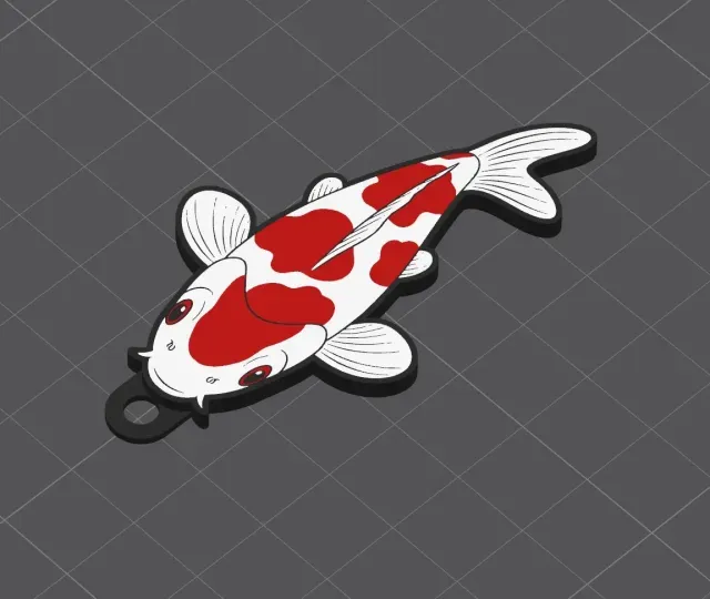 Kohaku Koi Keychain / Keyring — Image 2 of 5