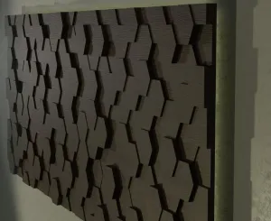 Honeycomb wall decor - carved wood panel