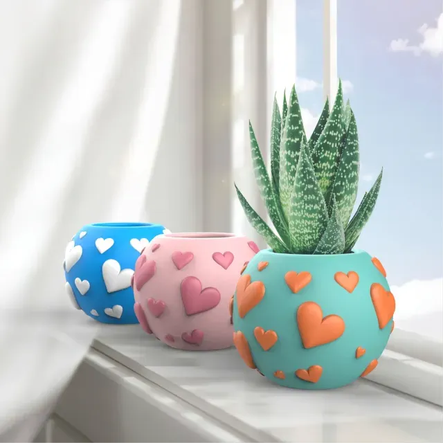Heart Pattern Planter, Valentine's Day Love Decor
