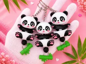 Fluffy Tail Cute Flexi Baby Panda - Toy/ Keychain/Magnet