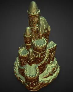 christmas village lighted castle with led wrap around pole