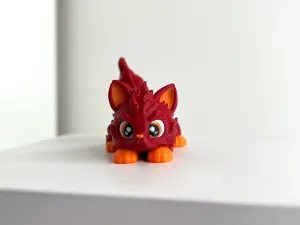 Fire cat flexible toy articulated cat