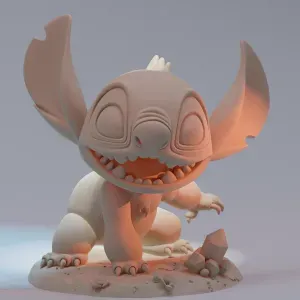 Cute Stitch Chibi Figurine - High Detail 3D Print Model
