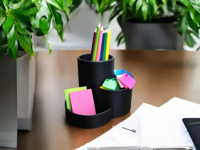 Office Organizer "Three Cups" – Ribbed Desk Storage — Фото 3 из 4