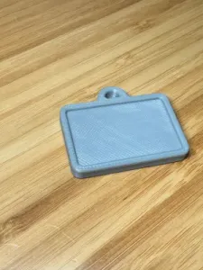 Keychain Blank Rectangle Template with Indent w Top Loop