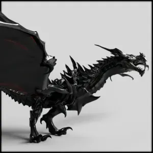 Alduin Skyrim Dragon 3D Model - Legendary Dragon