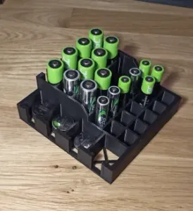 Multi-Battery Storage Container for AA, AAA & CR2032 Batteries