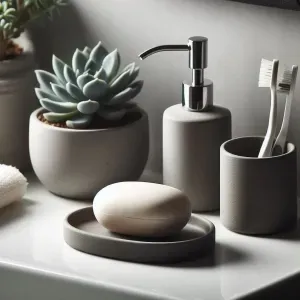 Designer Soap Dish & Toothbrush Holder Set