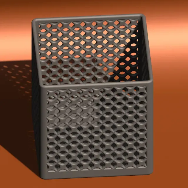Geometric Lattice Pen Holder / Desk Organizer V3D ID-197 — Image 3 of 9