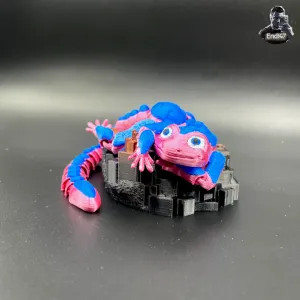 cute fuzzy Gecko - Articulated - Print in Place