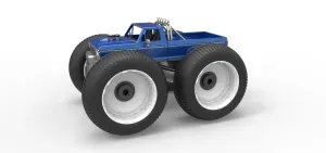 Vintage Monster Truck with oversized wheels Scale 1:25