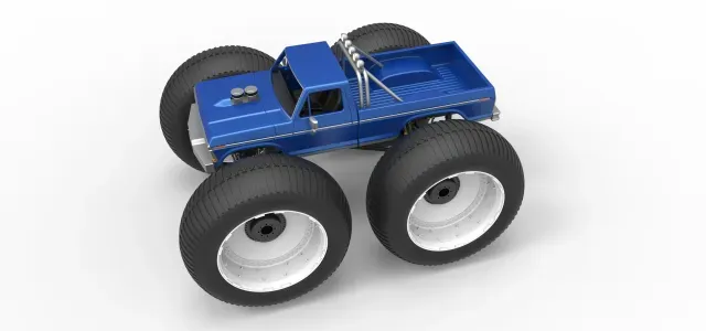 Vintage Monster Truck with oversized wheels Scale 1:25 — Фото 2 из 9