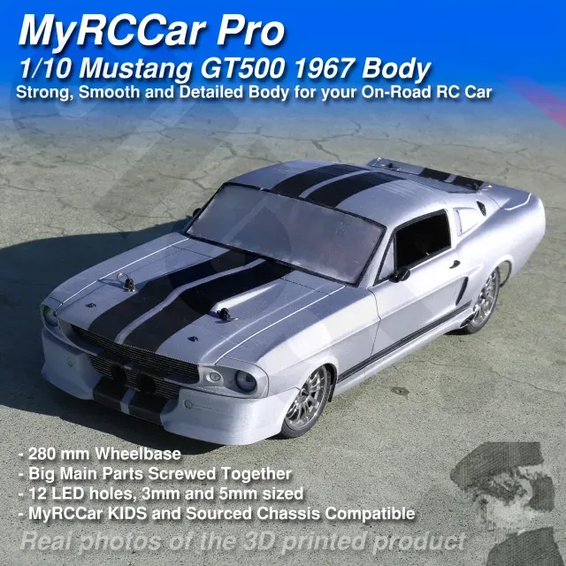 MyRCCar Mustang GT500 1967 1/10 On-Road RC Car Body